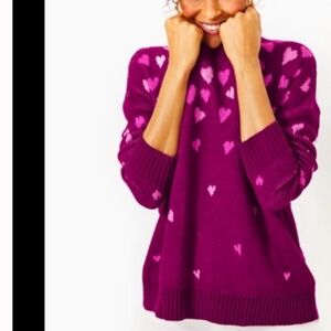 Lilly Pulitzer Elizabelle Sweater Mulberry Ombre Heart Jacquard Women